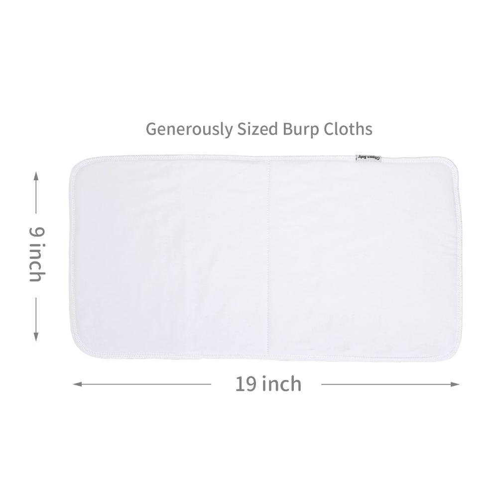 Set of Three Cotton and Fleece Triple-Layer Multi-Purpose Burp Cloths