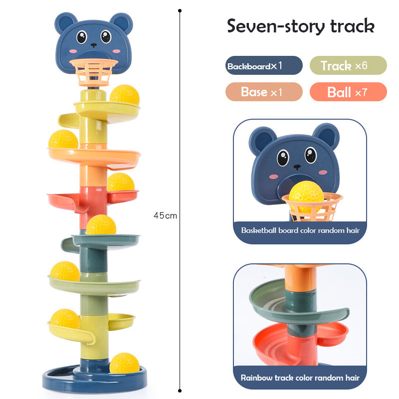 Multi-Tier Plastic Spiral Ball Drop Tower for Motor Skill Development