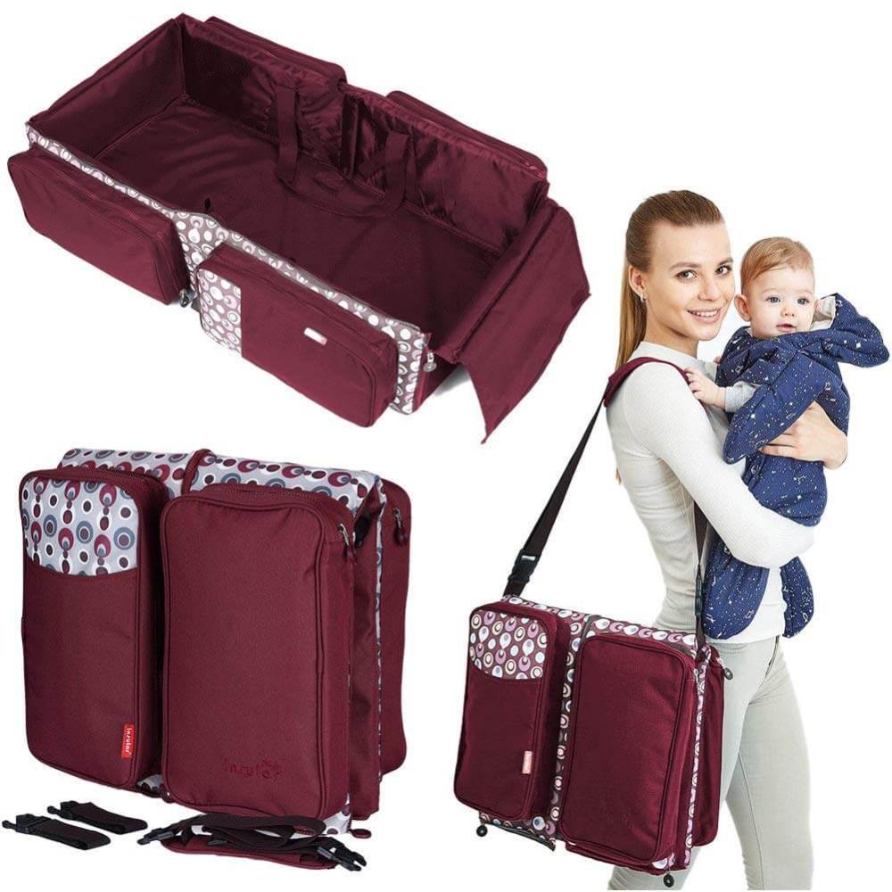 Waterproof Nylon Foldable Diaper Bag and Portable Infant Changing Station