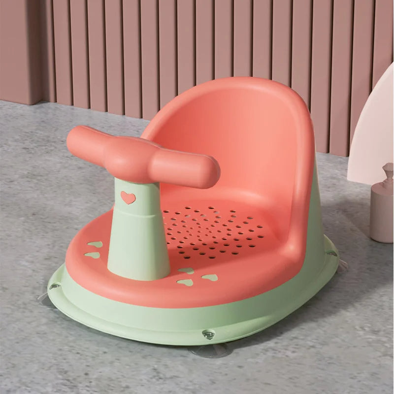 Plastic Non-Slip Baby Bath Seat with Suction Cup Base for Bathtubs