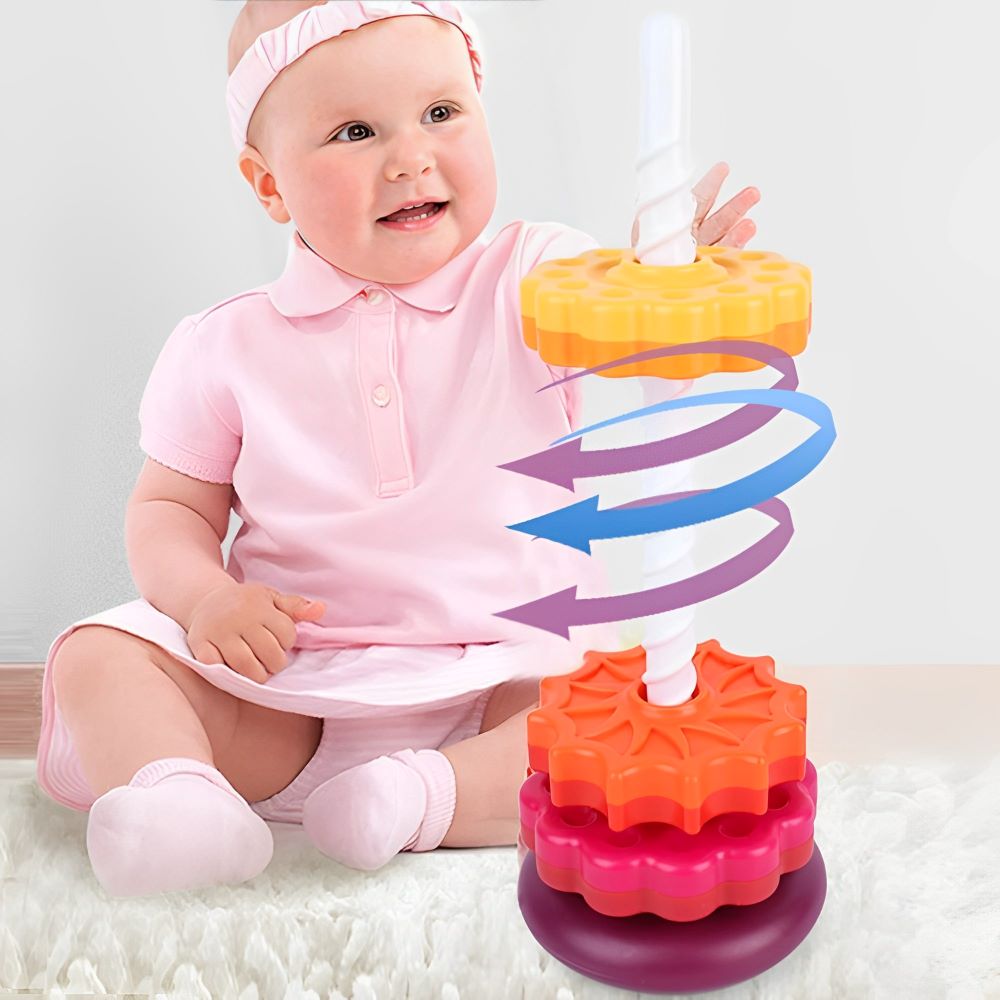 Happy Tiny Mart Plastic Spiral Stacking Tower with Graduated Spinning Discs