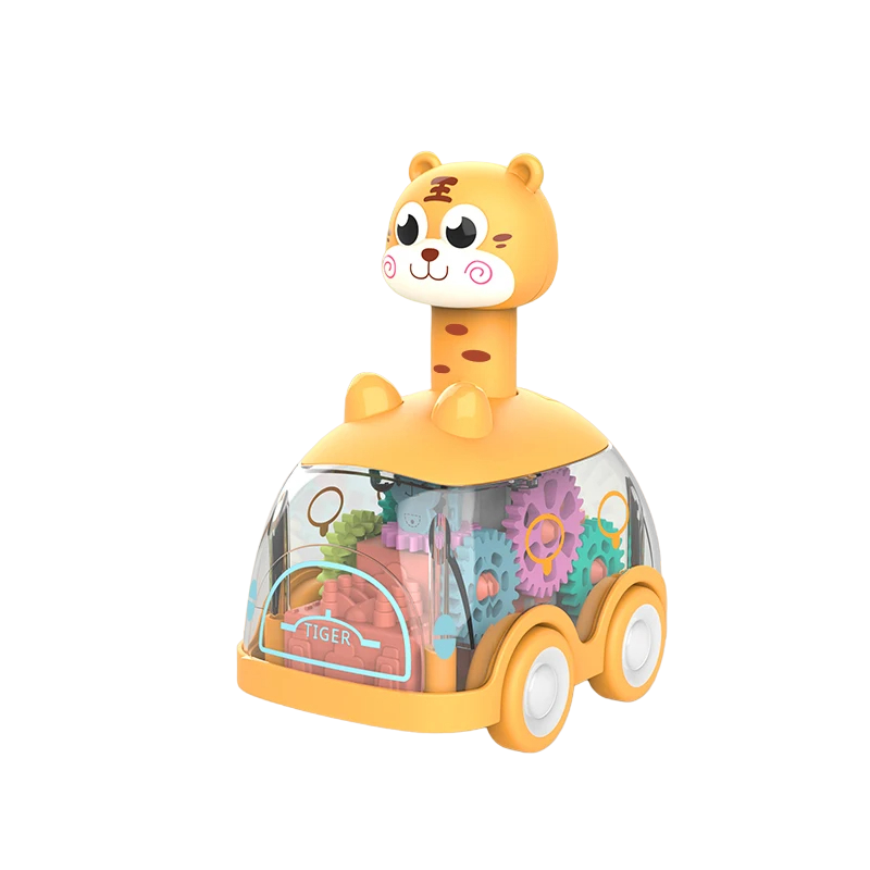 Happy Tiny Mart Transparent ABS Inertia Toy Car with Internal Gears