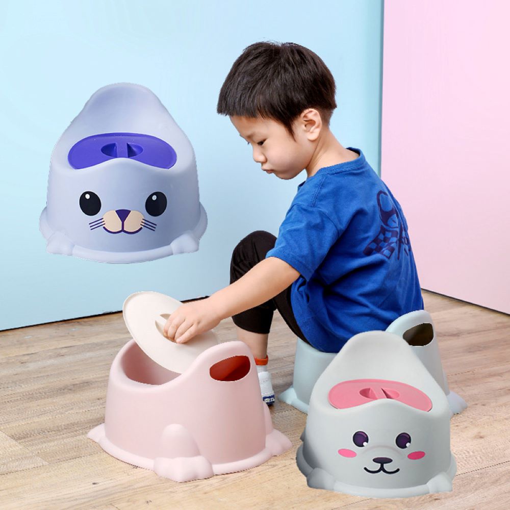Polypropylene Plastic Portable Toilet Training Seat with Removable Trough and Cover
