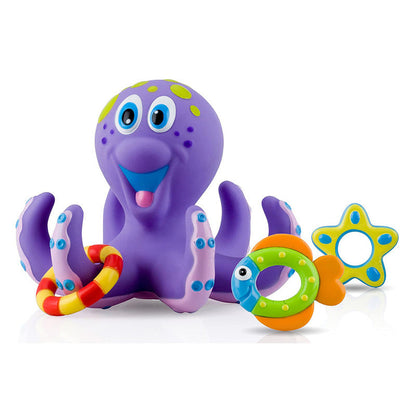 ABS Plastic Floating Purple Octopus Bath Toy with Three Rings