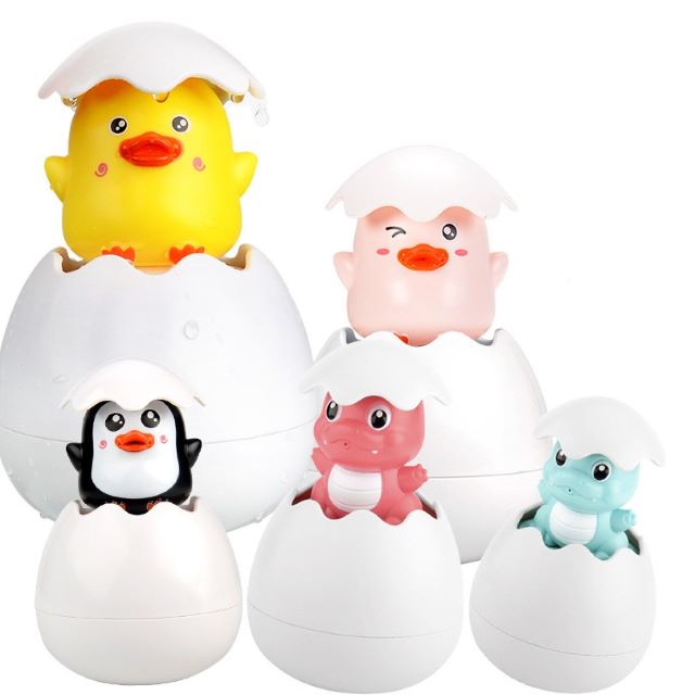 ABS Plastic Egg Shape Water Spraying Bath Toy for Infants
