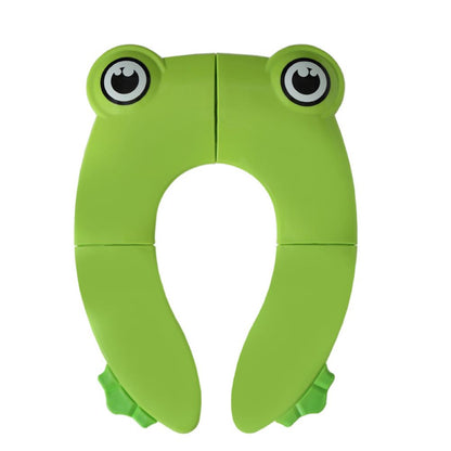 Plastic Foldable Frog Themed Portable Toilet Training Seat Cover for Children