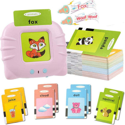 Happy Tiny Mart Electronic Card Reader with 112 Double Sided Vocabulary Cards