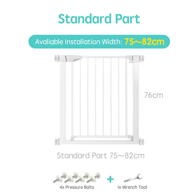 Adjustable Metal Stair Safety Gate for Residential Doorway and Staircase Barrier