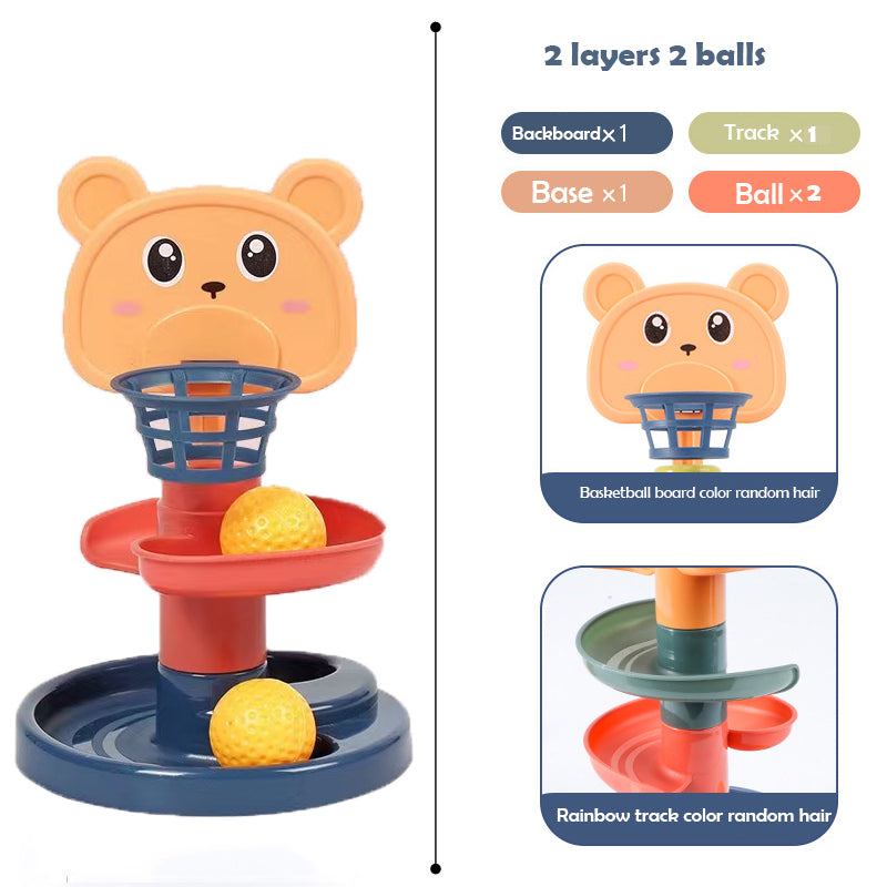 Multi-Tier Plastic Spiral Ball Drop Tower for Motor Skill Development