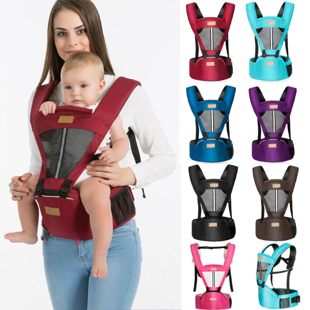 Cotton and Polyester Multifunctional Hipseat Baby Carrier with 15 Positions