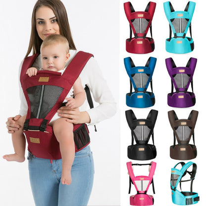 Cotton and Polyester Multifunctional Hipseat Baby Carrier with 15 Positions