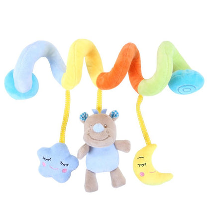 Plush Spiral Activity Toy for Stroller and Crib Rails with Mirror