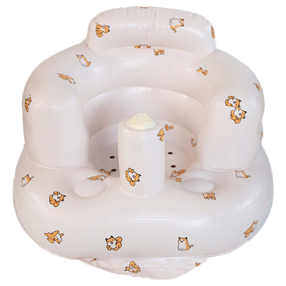 Inflatable PVC Infant Floor Seat with Built-in Pump and Back Support
