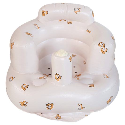 Inflatable PVC Infant Floor Seat with Built-in Pump and Back Support