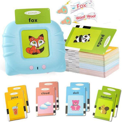 Happy Tiny Mart Electronic Card Reader with 112 Double Sided Vocabulary Cards