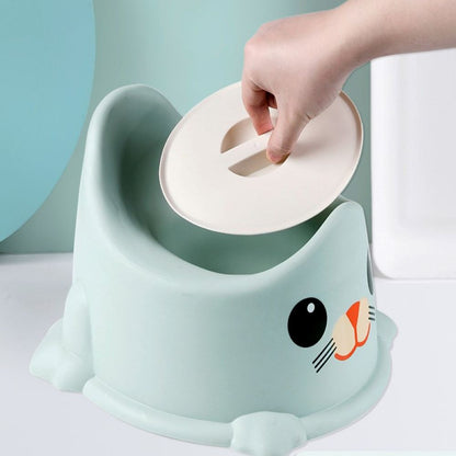 Polypropylene Plastic Portable Toilet Training Seat with Removable Trough and Cover