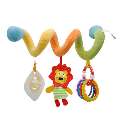Plush Spiral Activity Toy for Stroller and Crib Rails with Mirror