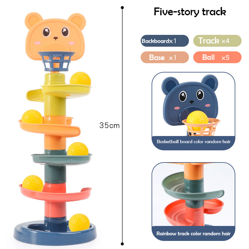 Multi-Tier Plastic Spiral Ball Drop Tower for Motor Skill Development