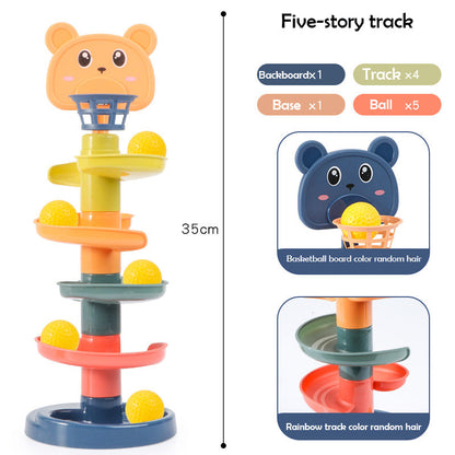Multi-Tier Plastic Spiral Ball Drop Tower for Motor Skill Development