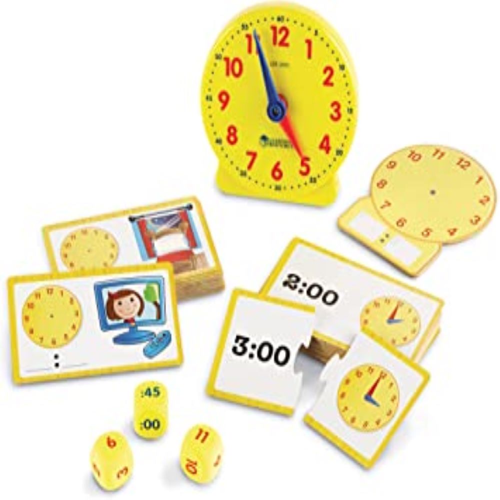 Wood and ABS Plastic Analog and Digital Time Teaching Activity Set