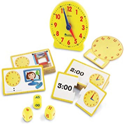 Wood and ABS Plastic Analog and Digital Time Teaching Activity Set