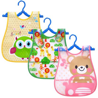 3-Piece Waterproof EVA Sleeveless Feeding Bib Set with Food Catcher