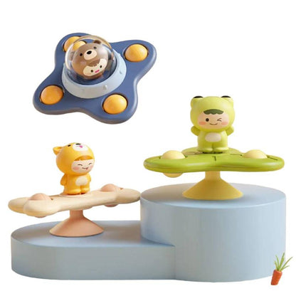 Happy Tiny Mart Plastic Three Piece Suction Cup Rotating Rattle Toy Set