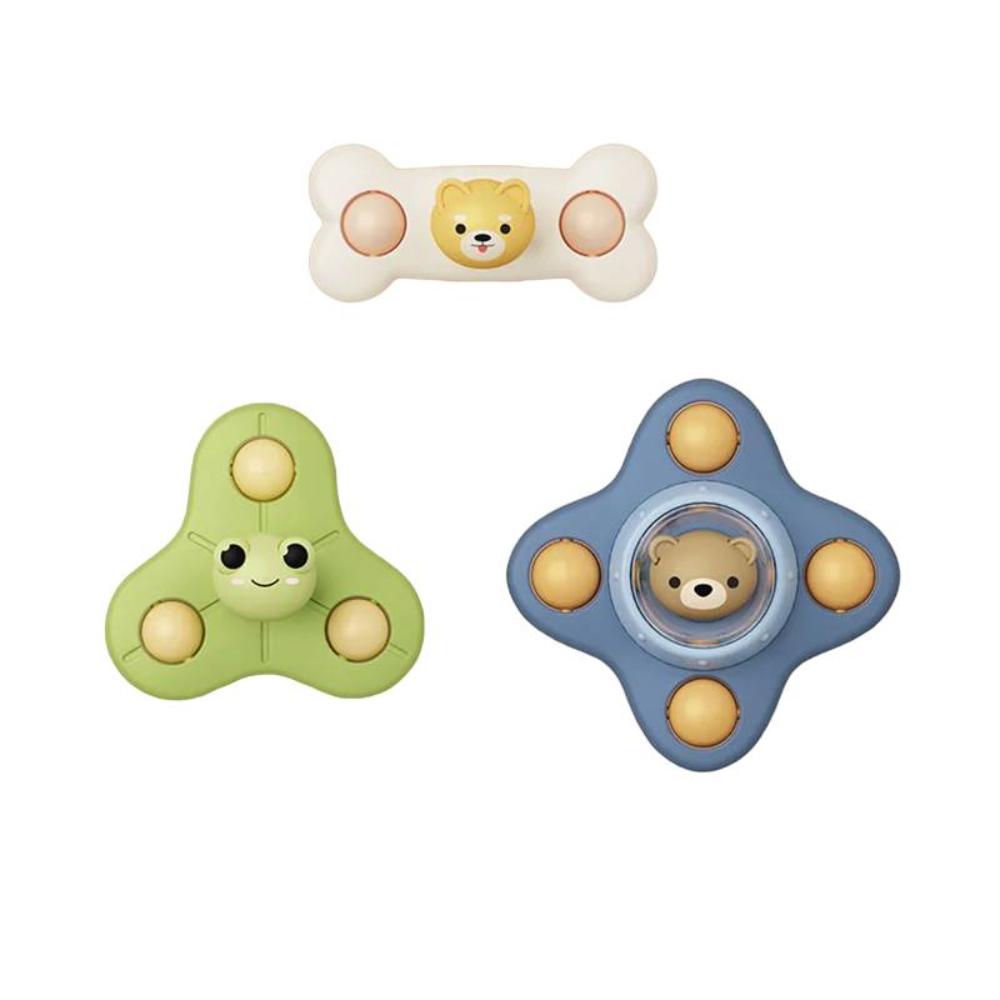 Happy Tiny Mart Plastic Three Piece Suction Cup Rotating Rattle Toy Set