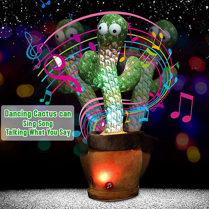 Rechargeable Textile Electronic Cactus Toy with Dancing and Recording Functions