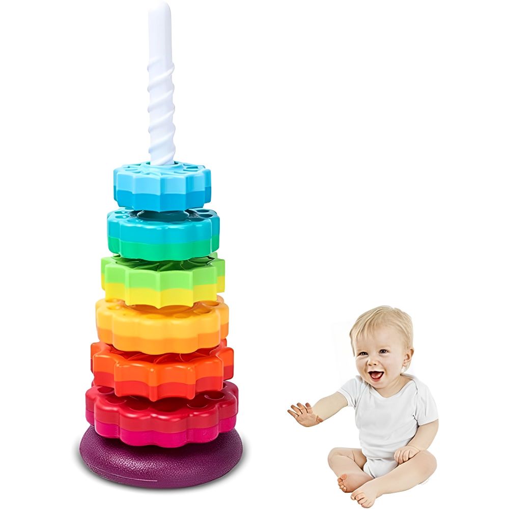 Happy Tiny Mart Plastic Spiral Stacking Tower with Graduated Spinning Discs