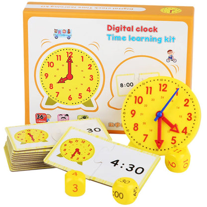 Wood and ABS Plastic Analog and Digital Time Teaching Activity Set