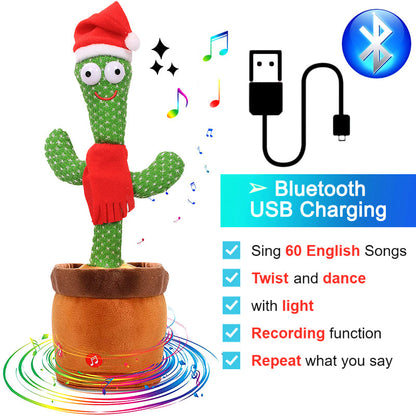 Rechargeable Textile Electronic Cactus Toy with Dancing and Recording Functions
