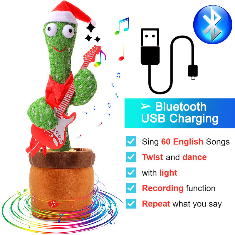 Rechargeable Textile Electronic Cactus Toy with Dancing and Recording Functions