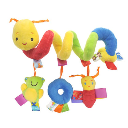 Plush Spiral Activity Toy for Stroller and Crib Rails with Mirror