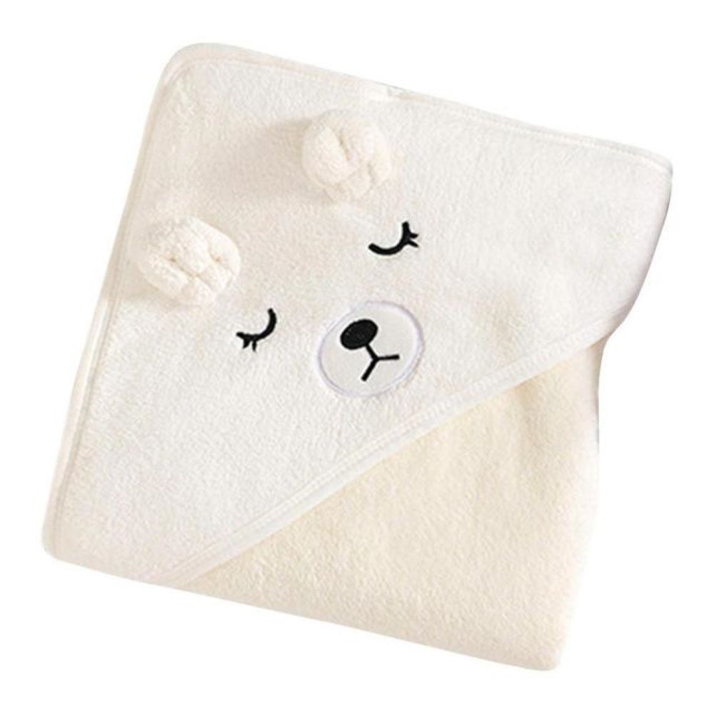 Happy Tiny Mart Coral Fleece Hooded Animal Themed Absorbent Baby Towel