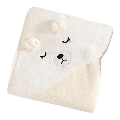 Happy Tiny Mart Coral Fleece Hooded Animal Themed Absorbent Baby Towel