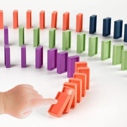 ABS Plastic Battery Operated Automatic Domino Laying Train for Children