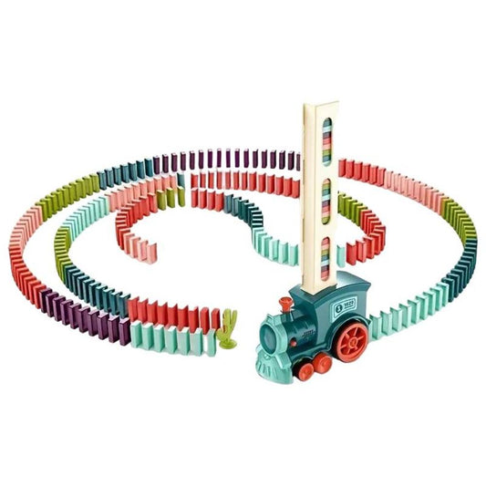 ABS Plastic Battery Operated Automatic Domino Laying Train for Children