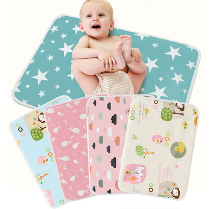 Happy Tiny Mart Cotton and EVA Waterproof Reusable Portable Diaper Changing Mat