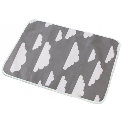 Happy Tiny Mart Cotton and EVA Waterproof Reusable Portable Diaper Changing Mat