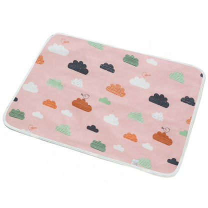 Happy Tiny Mart Cotton and EVA Waterproof Reusable Portable Diaper Changing Mat