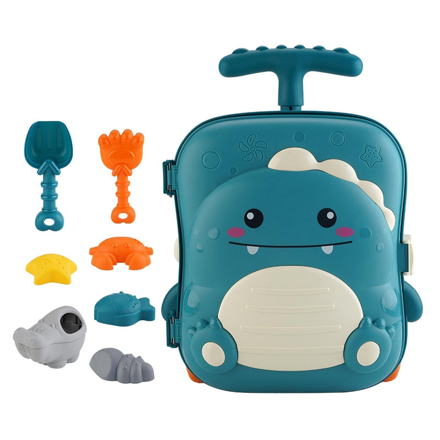 Happy Tiny Mart Plastic Beach Toy Set with Trolley Rake and Shovel