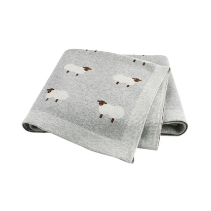 Happy Tiny Mart Cotton Knit 100x80cm Baby Blanket for Cribs and Strollers