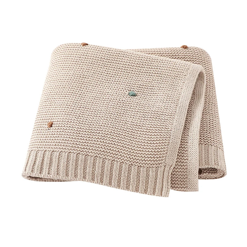 100% Cotton Knitted Baby Blanket for Infant Thermal Regulation