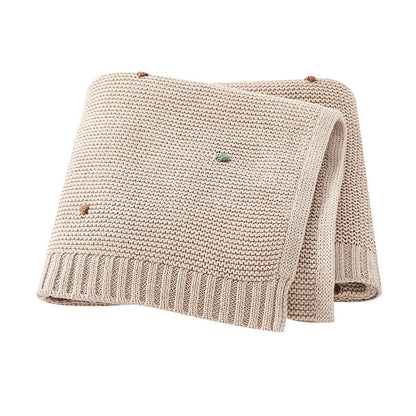100% Cotton Knitted Baby Blanket for Infant Thermal Regulation
