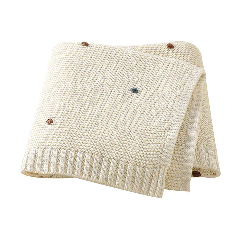 100% Cotton Knitted Baby Blanket for Infant Thermal Regulation