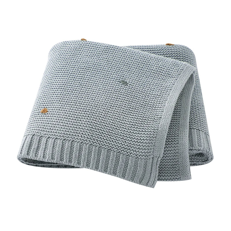 100% Cotton Knitted Baby Blanket for Infant Thermal Regulation