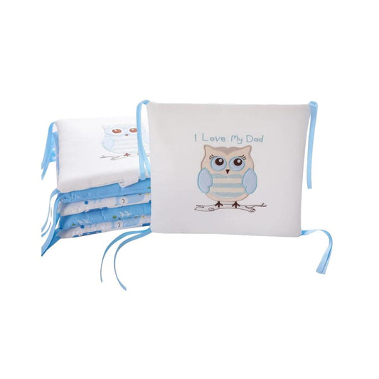 100% Cotton Crib Bed Bumper 6-Piece Set for Rail Impact Protection