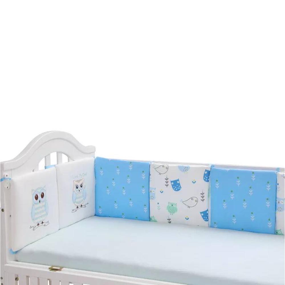 100% Cotton Crib Bed Bumper 6-Piece Set for Rail Impact Protection
