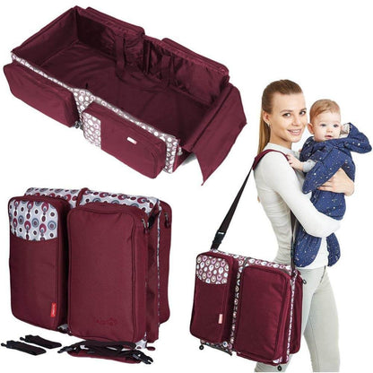 Waterproof Nylon Foldable Diaper Bag and Portable Infant Changing Station